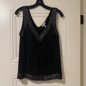 Joie Black and Silver Tank Top
